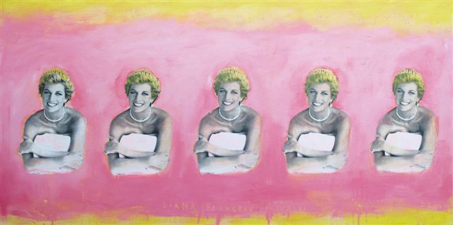 David McGough painting Pink Diana